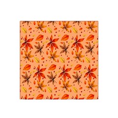 Orange Brown Leaves Satin Bandana Scarf by designsbymallika