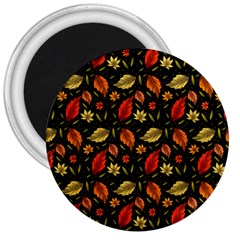 Golden Orange Leaves 3  Magnets by designsbymallika