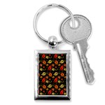 Golden Orange Leaves Key Chain (Rectangle) Front