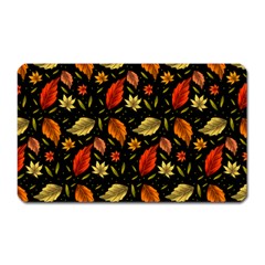 Golden Orange Leaves Magnet (rectangular) by designsbymallika