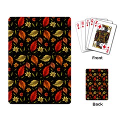 Golden Orange Leaves Playing Cards Single Design (rectangle) by designsbymallika