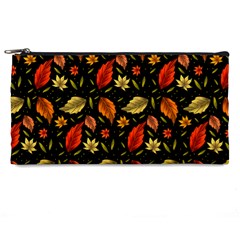 Golden Orange Leaves Pencil Case by designsbymallika