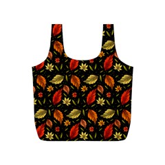 Golden Orange Leaves Full Print Recycle Bag (s) by designsbymallika