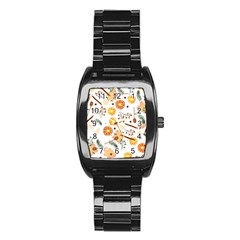 Honey Bee Pattern Stainless Steel Barrel Watch by designsbymallika