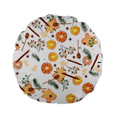 Honey Bee Pattern Standard 15  Premium Flano Round Cushions by designsbymallika