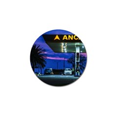 Night Scene Gas Station Building, Montevideo, Uruguay Golf Ball Marker (10 Pack) by dflcprintsclothing