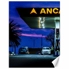 Night Scene Gas Station Building, Montevideo, Uruguay Canvas 18  X 24  by dflcprintsclothing