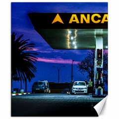 Night Scene Gas Station Building, Montevideo, Uruguay Canvas 20  X 24  by dflcprintsclothing