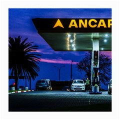 Night Scene Gas Station Building, Montevideo, Uruguay Medium Glasses Cloth (2 Sides)