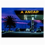 Night Scene Gas Station Building, Montevideo, Uruguay Large Glasses Cloth (2 Sides) Front