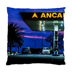 Night Scene Gas Station Building, Montevideo, Uruguay Standard Cushion Case (one Side) by dflcprintsclothing