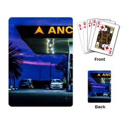 Night Scene Gas Station Building, Montevideo, Uruguay Playing Cards Single Design (rectangle)