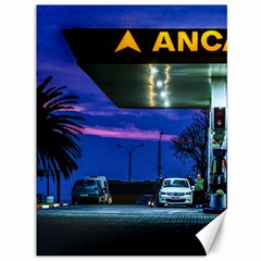 Night Scene Gas Station Building, Montevideo, Uruguay Canvas 36  X 48  by dflcprintsclothing