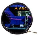 Night Scene Gas Station Building, Montevideo, Uruguay Mini Makeup Bag Front