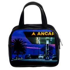 Night Scene Gas Station Building, Montevideo, Uruguay Classic Handbag (two Sides)