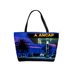 Night Scene Gas Station Building, Montevideo, Uruguay Classic Shoulder Handbag by dflcprintsclothing