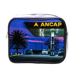 Night Scene Gas Station Building, Montevideo, Uruguay Mini Toiletries Bag (one Side)