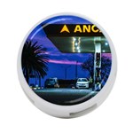 Night Scene Gas Station Building, Montevideo, Uruguay 4-Port USB Hub (Two Sides) Front