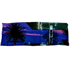 Night Scene Gas Station Building, Montevideo, Uruguay Body Pillow Case (dakimakura) by dflcprintsclothing