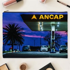 Night Scene Gas Station Building, Montevideo, Uruguay Cosmetic Bag (xxxl) by dflcprintsclothing