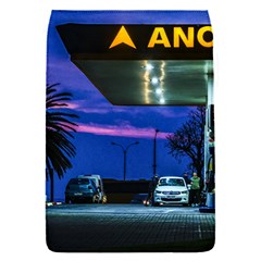 Night Scene Gas Station Building, Montevideo, Uruguay Removable Flap Cover (s) by dflcprintsclothing