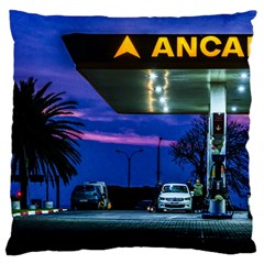 Night Scene Gas Station Building, Montevideo, Uruguay Standard Flano Cushion Case (two Sides) by dflcprintsclothing