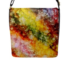 The Drawn Background Grunge, A Multikolor Flap Closure Messenger Bag (l) by FloraaplusDesign