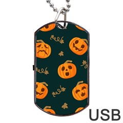 Halloween Dog Tag Usb Flash (one Side) by Sobalvarro