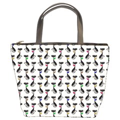 Lady Cat Pattern, Cute Cats Theme, Feline Design Bucket Bag by Casemiro