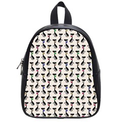 Lady Cat Pattern, Cute Cats Theme, Feline Design School Bag (small) by Casemiro