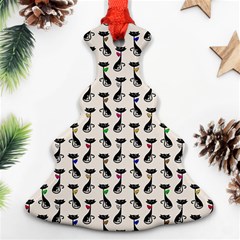 Lady Cat Pattern, Cute Cats Theme, Feline Design Christmas Tree Ornament (two Sides) by Casemiro