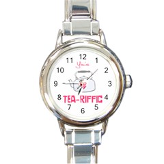 Your Tea-riffic Round Italian Charm Watch by CuteKingdom