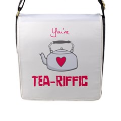 Your Tea-riffic Flap Closure Messenger Bag (l) by CuteKingdom