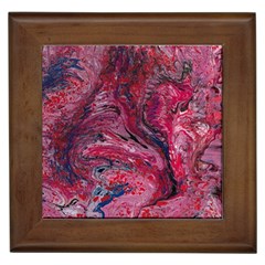 Dragons Flames Framed Tile by kaleidomarblingart