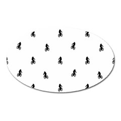 Riding Bike Motif Print Pattern Oval Magnet