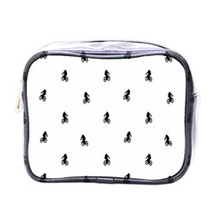 Riding Bike Motif Print Pattern Mini Toiletries Bag (one Side)