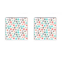 Aqua Coral Cufflinks (square) by CuteKingdom