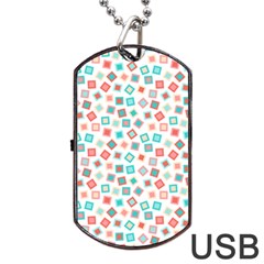 Aqua Coral Dog Tag Usb Flash (two Sides) by CuteKingdom