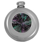 Glitched Out Round Hip Flask (5 oz) Front