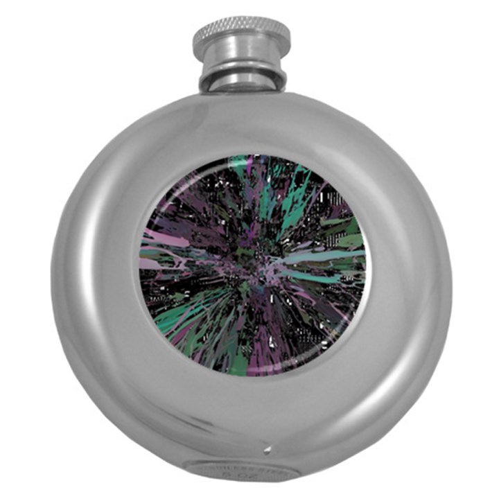 Glitched Out Round Hip Flask (5 oz)