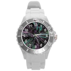 Glitched Out Round Plastic Sport Watch (l) by MRNStudios