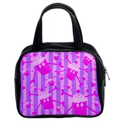 Cupcakelogolinespinkpurps Classic Handbag (two Sides) by DayDreamersBoutique