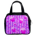 cupcakelogolinespinkpurps Classic Handbag (Two Sides) Front