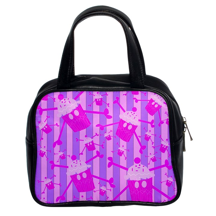 cupcakelogolinespinkpurps Classic Handbag (Two Sides)