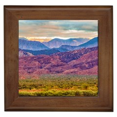 Arid Andean Landscape, La Rioja, Argentina010 Framed Tile by dflcprintsclothing