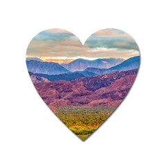 Arid Andean Landscape, La Rioja, Argentina010 Heart Magnet by dflcprintsclothing