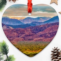 Arid Andean Landscape, La Rioja, Argentina010 Heart Ornament (two Sides) by dflcprintsclothing