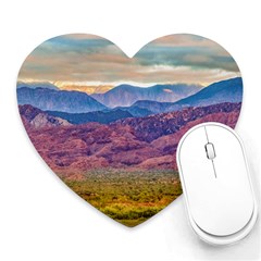 Arid Andean Landscape, La Rioja, Argentina010 Heart Mousepads by dflcprintsclothing