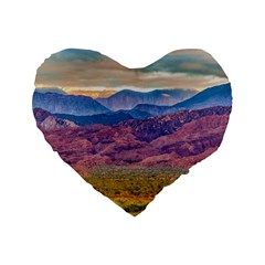 Arid Andean Landscape, La Rioja, Argentina010 Standard 16  Premium Heart Shape Cushions by dflcprintsclothing