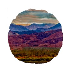 Arid Andean Landscape, La Rioja, Argentina010 Standard 15  Premium Flano Round Cushions by dflcprintsclothing